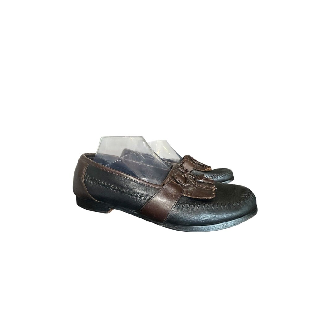 Vintage Frye Loafers Black Brown Tassel Slip On Oxford Dress Style Mens Sz 9.5 M